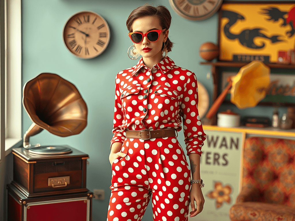 Gramofon a vintage dekorace v retro stylu na zaběhnutém pozadí.