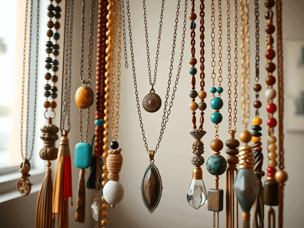 Vrstvené náhrdelníky s korálky, perličkami a kameny, ručně vyráběné etnické šperky, boho styl, módní doplňky, originální design, dárky, bohatá kolekce na Bead Culture.