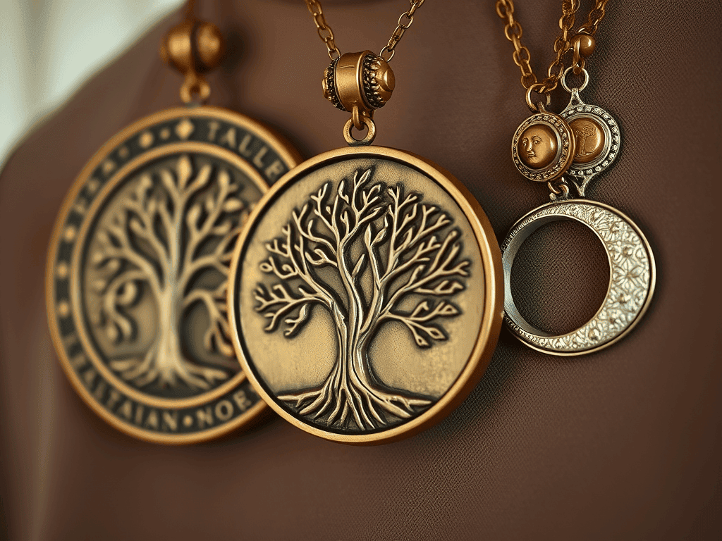 Zlaté přívěsky s mottem strom života, ručně vyráběné šperky z beaded kultury, elegantní náhrdelníky pro ženy a muže, originální dárek, módní doplněk.
