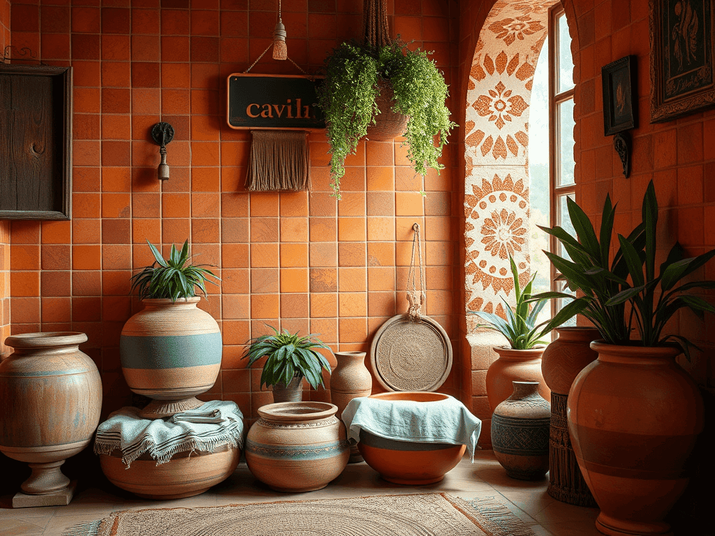 Terakotové květináče a keramika.