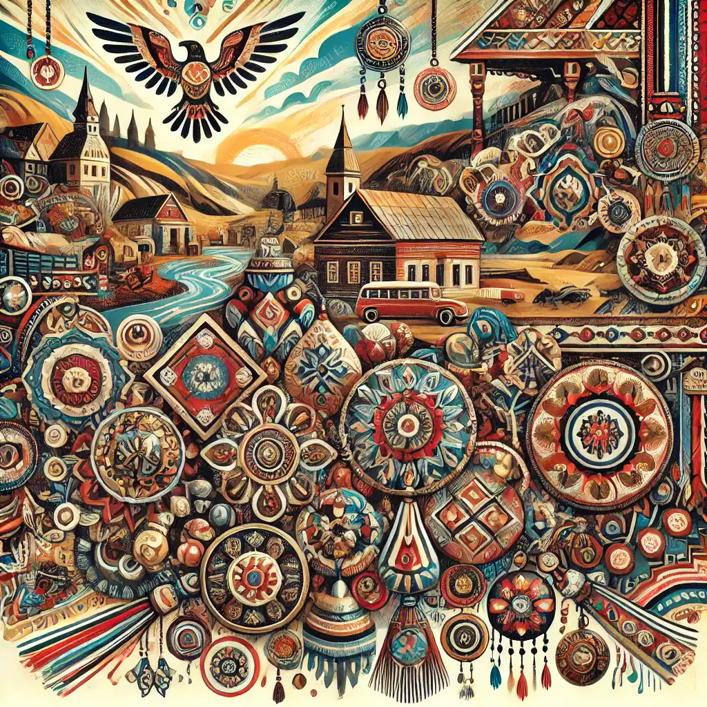 Barevné korálky a šperky z pravých perliček na tradičním trhu, dřevěné dekorace a etnické umění, ručně vyráběné ozdoby z korálků, umělecké řemeslo a kultura z celého světa, originální dekorace a šperky pro milovníky etno stylu.