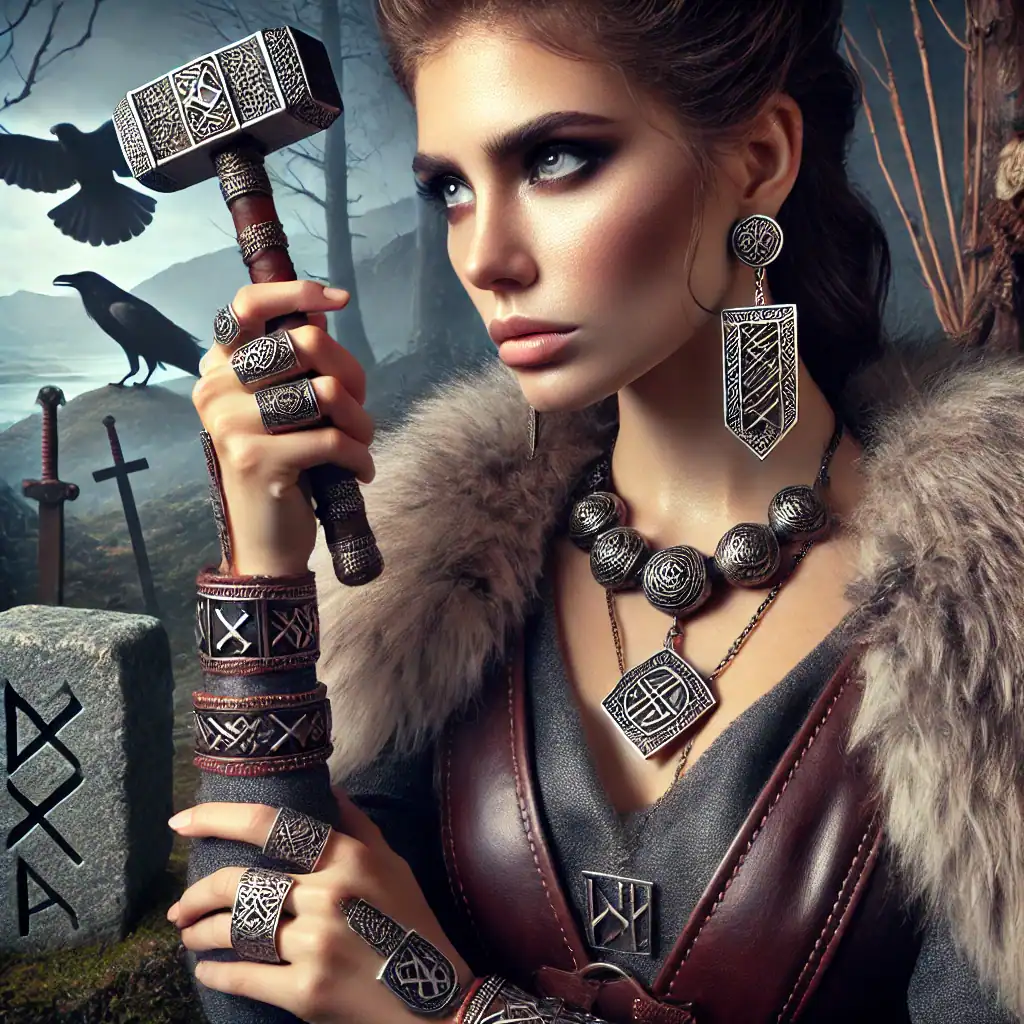 Starověké vikingské šperky, náramky, náhrdelníky a prsteny, ručně vyrobené z kvalitního stříbra a kovu, ideální pro fanoušky mytologie a severských legend.