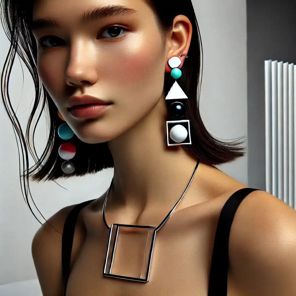 Moderní módní náhrdelník a náušnice s geometrickými tvary, stylové doplňky pro ženy, unikátní šperky pro každý den, originální design šperků od Bead Culture.