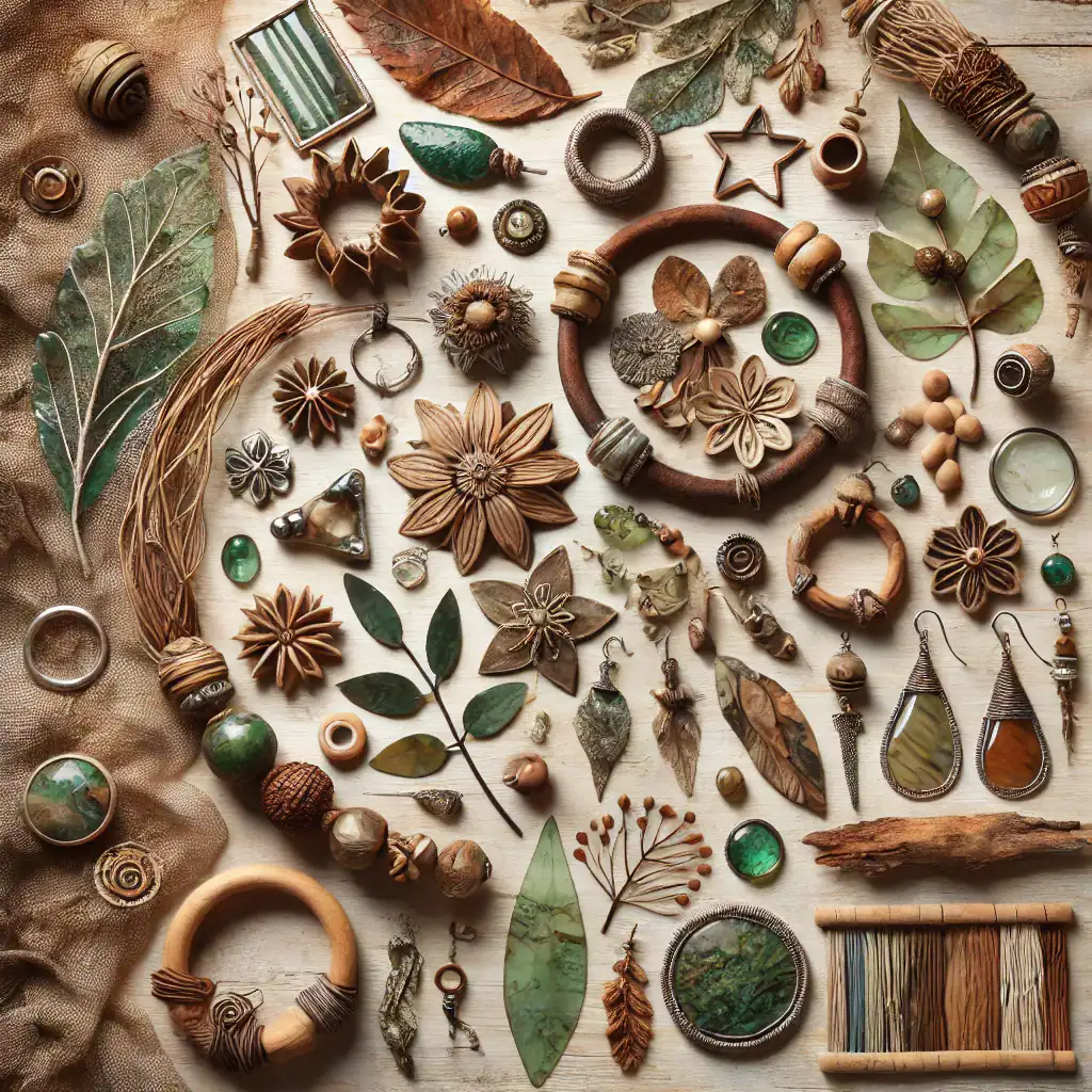 Barevné korálky a přírodní šperky z dřeva a skla, ručně vyráběné bižuterní doplňky, dekorace s přírodním motivem, ekologické materiály, originální šperky a doplňky z přírodních materiálů.