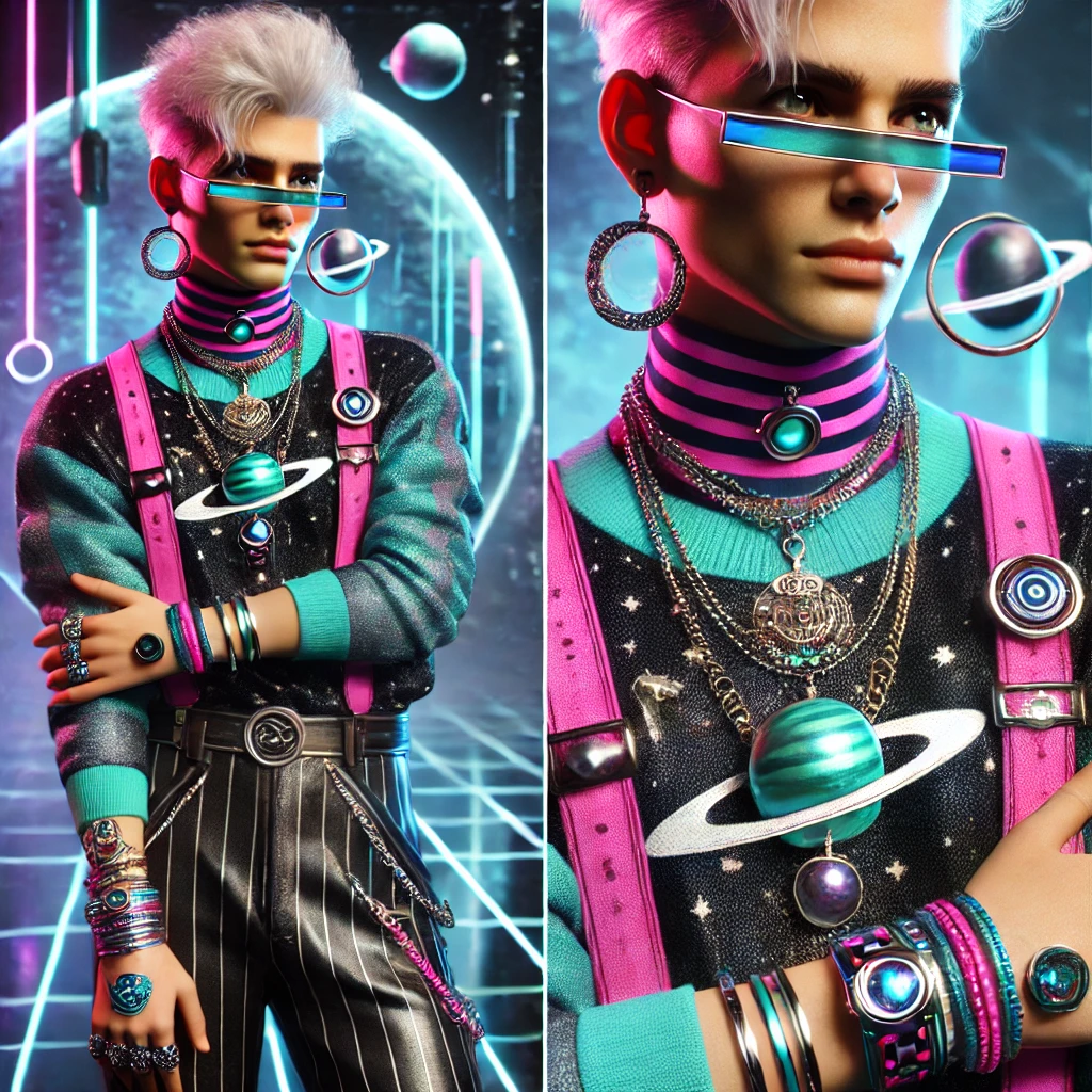 Future Nostalgic subkultura propojuje retro prvky minulosti s futuristickými vizemi, inspirovanými sci-fi a vesmírem. Šperky zdůrazňují kontrast nostalgie a inovací, s motivy planet, hvězd a atomů. Holografické detaily a růžové zlato přinášejí moderní eleganci.