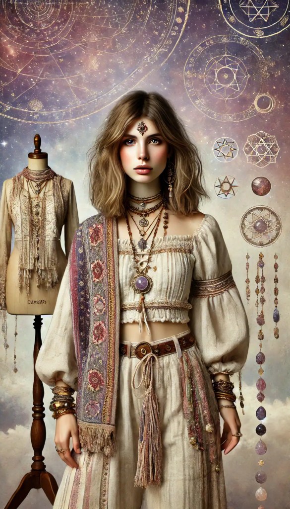 Ručně vyráběná šperkovnice s etnickými korálky a drahokamy, inspirovaná bohatým bohemanským stylem, ideální pro originální a jedinečné šperky, vhodná pro náročné sběratele a milovníky boho módy.