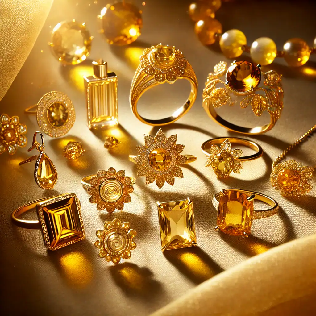 Luxusní zlaté šperky a prsteny, dekorační korálky a náušnice, beading a výroba šperků, elegantní doplňky, ruční práce s drahými kameny, beading art, originální šperky z korálků, jewelry design.