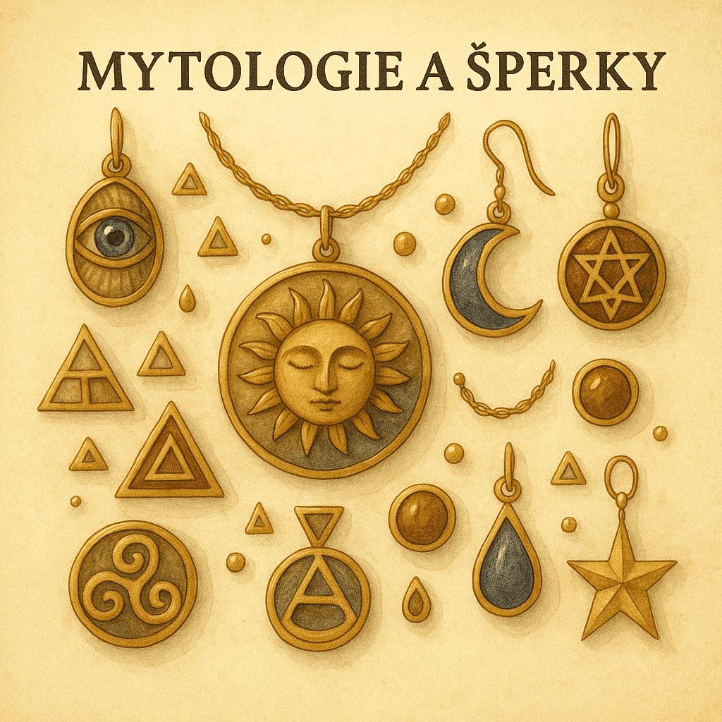 Elegance mystických šperků s motivy bohů, měsíců, hvězd a symbolů v designu zlatých přívěsků a náhrdelníků na stránkách Bead Culture.