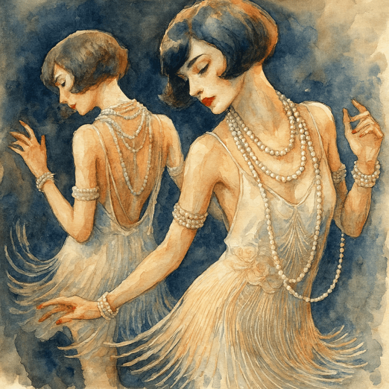 flapper_tanecnice_perly_akvarel