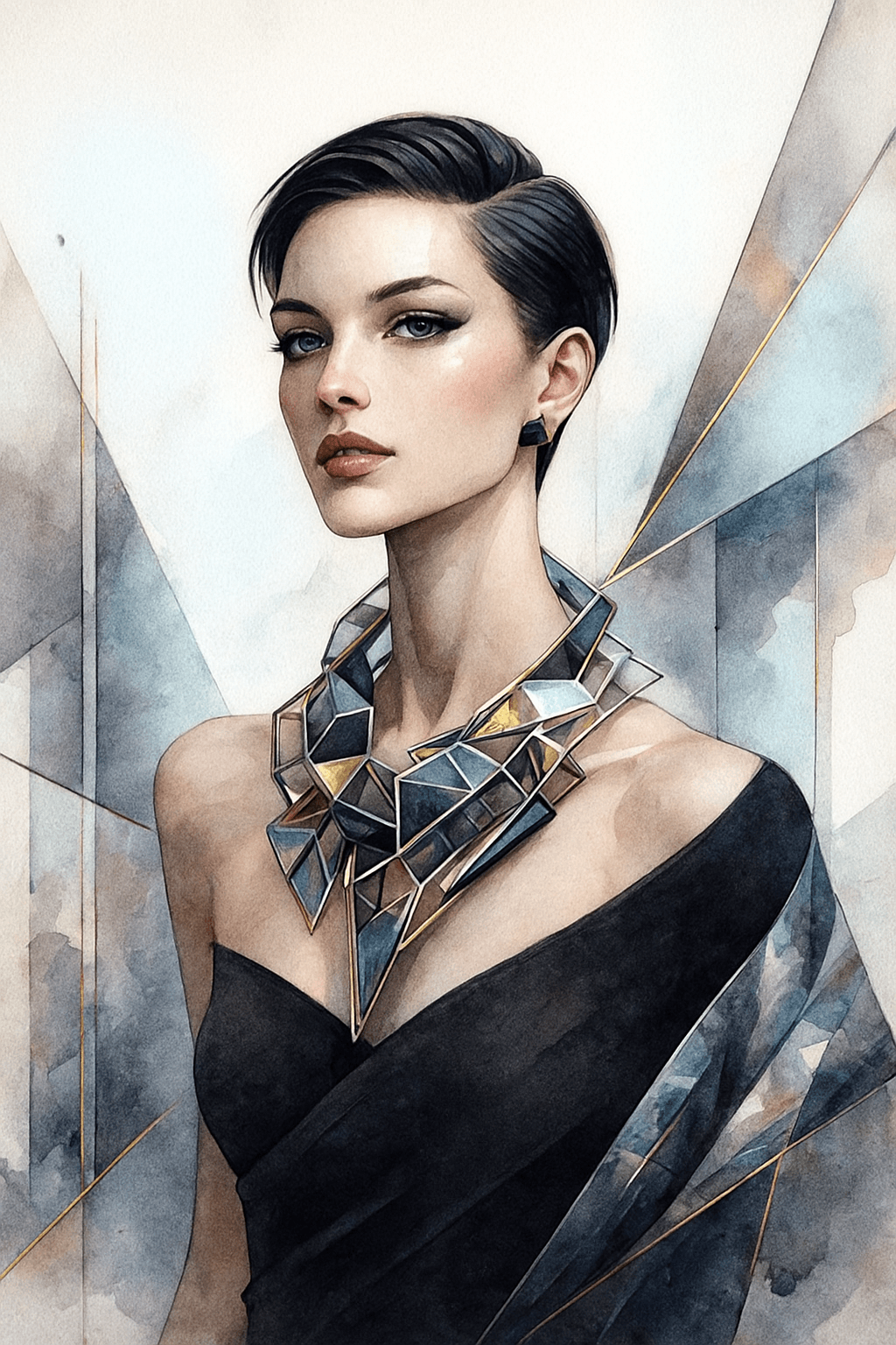 avant-garde-fashion-watercolor-portrait