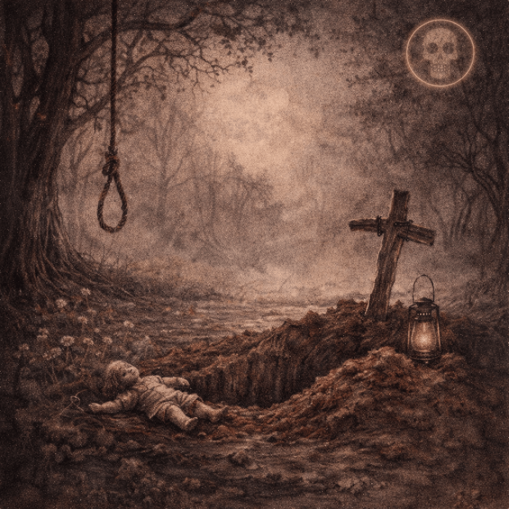 Umrlec a revenant ve slovanské mytologii – hrob, kříž a návrat mrtvého v temné lesní krajině